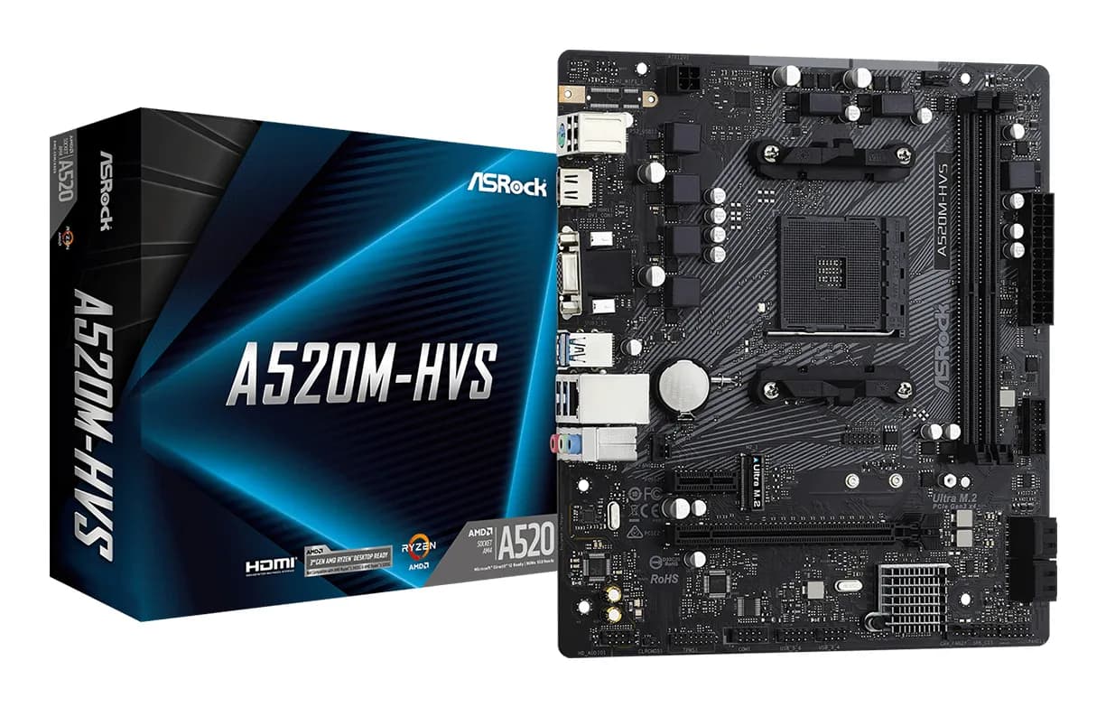 ASRock A520M-HVS AM4 mATX-emolevy