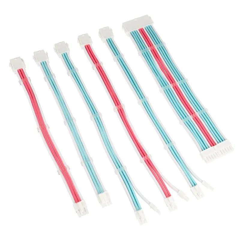 Kolink Core Adept -kaapeli jatko sarja, White/Neon Blue/Pure Pink