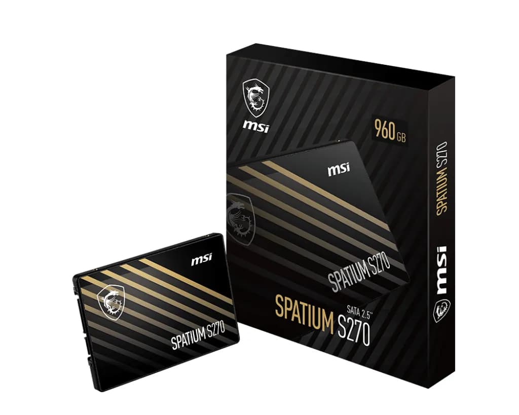 MSI SPATIUM S270 960 Gt 2,5" SATA III -SSD-levy, musta