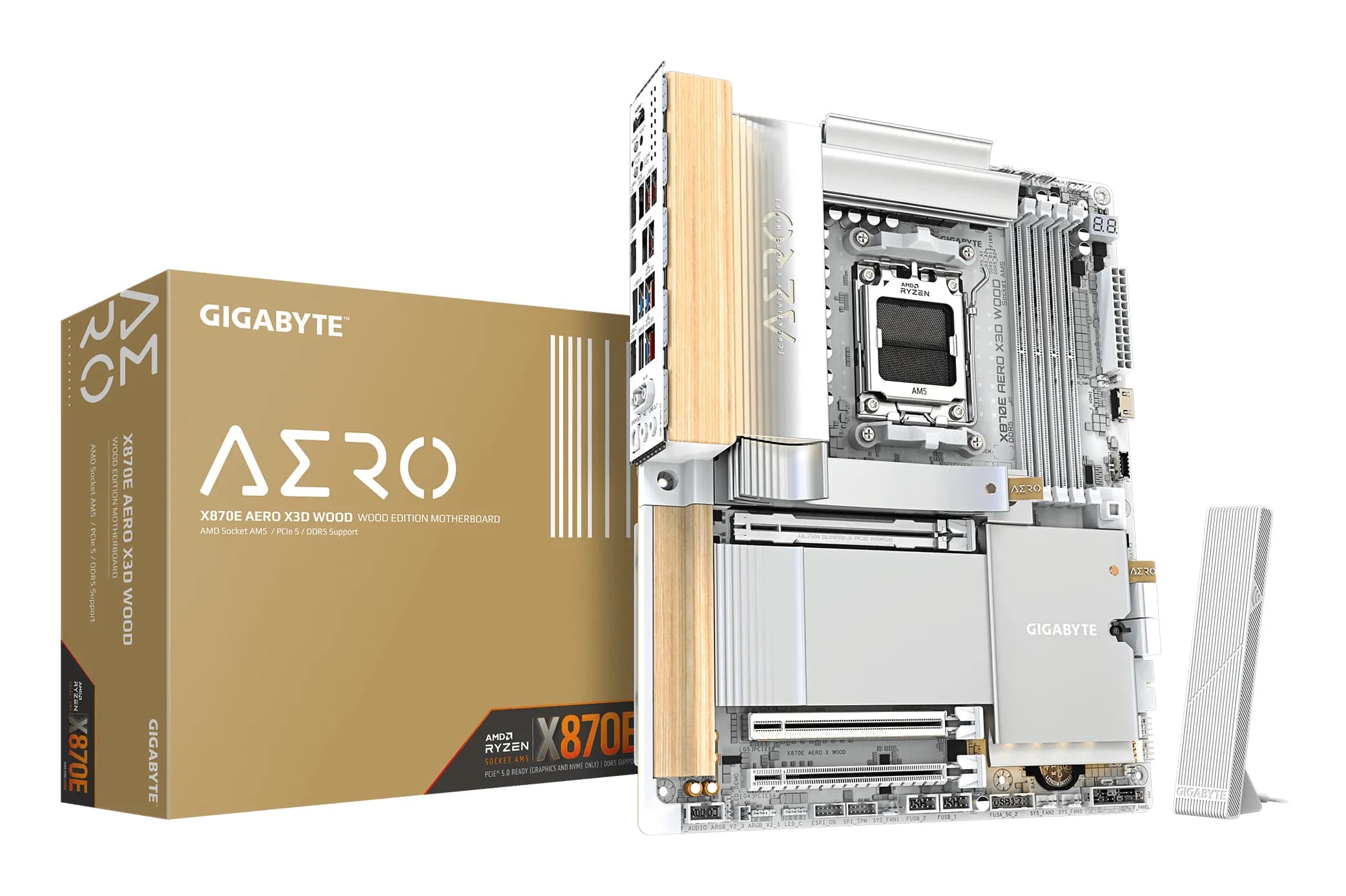 Gigabyte AERO X870E X3D WOOD WiFi 7 AM5 ATX -emolevy