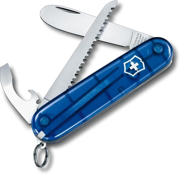 Victorinox My First Victorinox -linkkuveitsi, sininen läpinäkyvä, 84 millimetriä