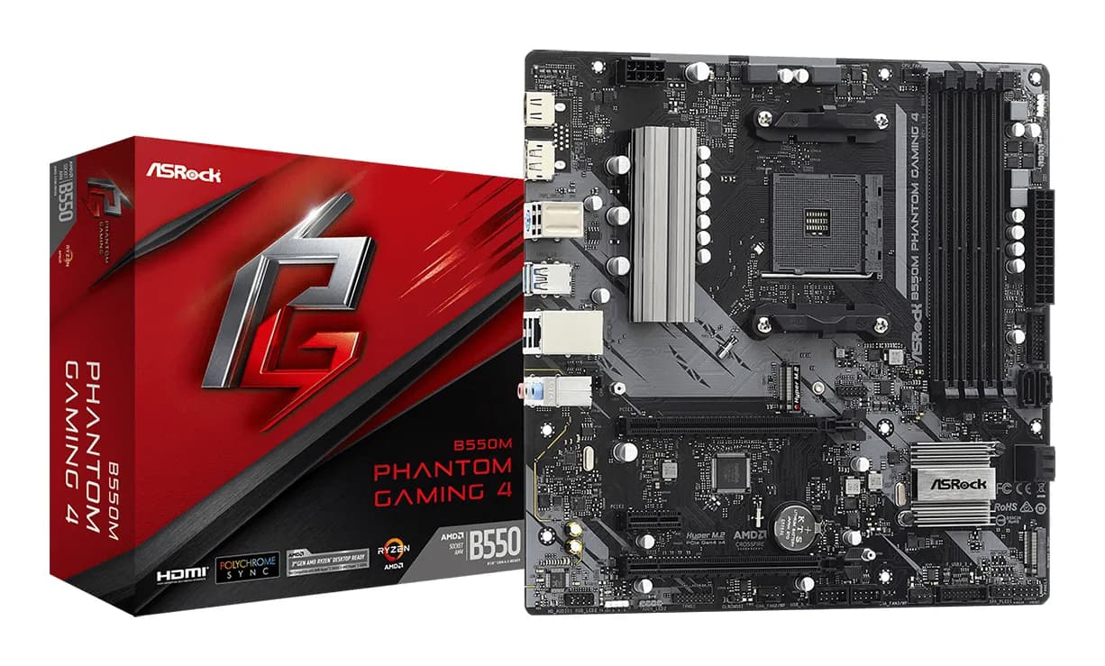 ASRock B550M Phantom Gaming 4 AM4 mATX -emolevy