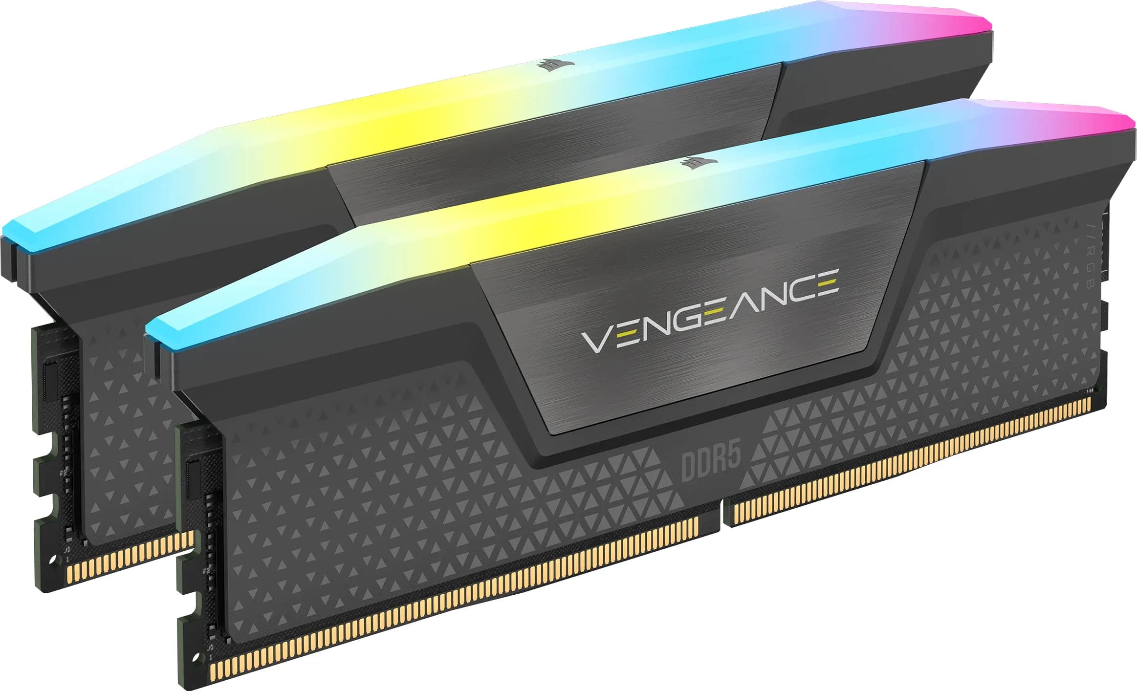 Corsair VENGEANCE RGB 32 Gt (2 x 16 Gt) DDR5 6400 MHz, CL32 -muisti, viileän harmaa (EXPO/XMP)