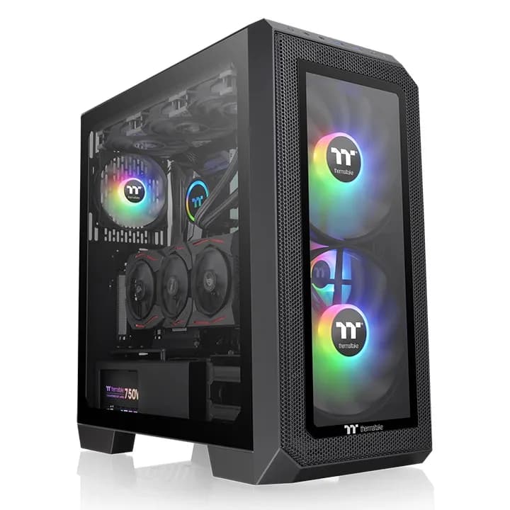 Thermaltake View 300 MX-miditornikotelo ikkunalla, RGB-valaistuksella, musta