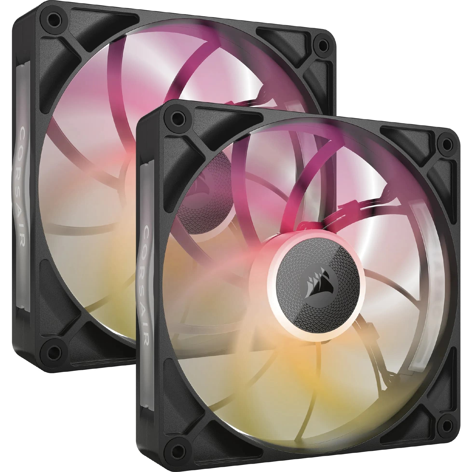 Corsair iCUE Link RX140 MAX, 140 mm, PWM, Magneettilaakeri, RGB -tuuletinsarja, 2 kpl, musta