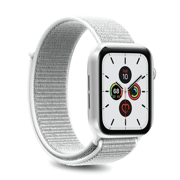 Puro Apple Watch -ranneke, 42-44 mm, S/M & M/L, nylon, valkoinen