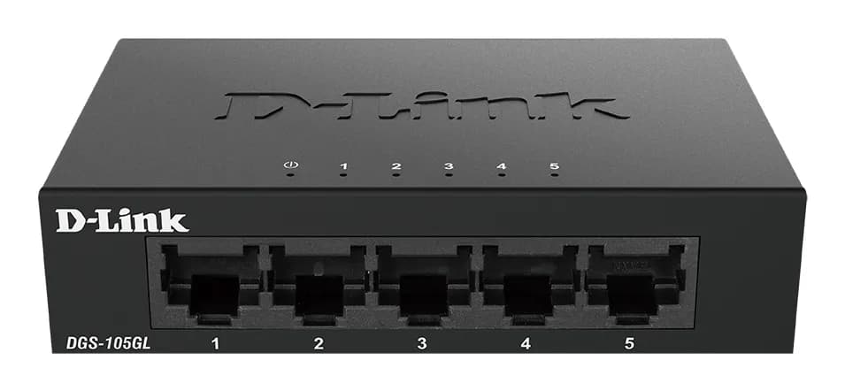 D-Link 5-Port Gigabit Ethernet Metal Housing Unmanaged Light Switch