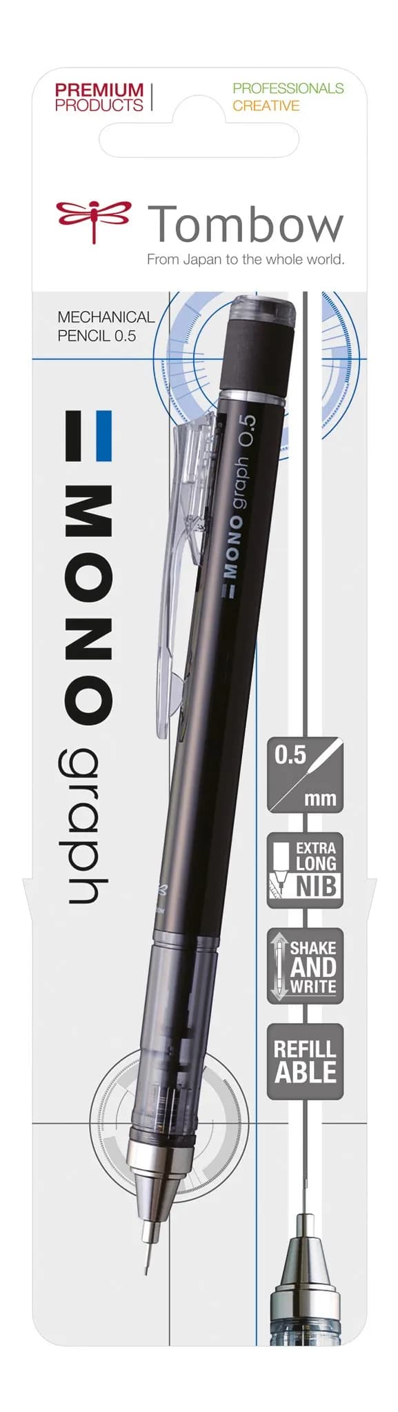 Tombow mechanical pencil MONO graph 0,5 black blister