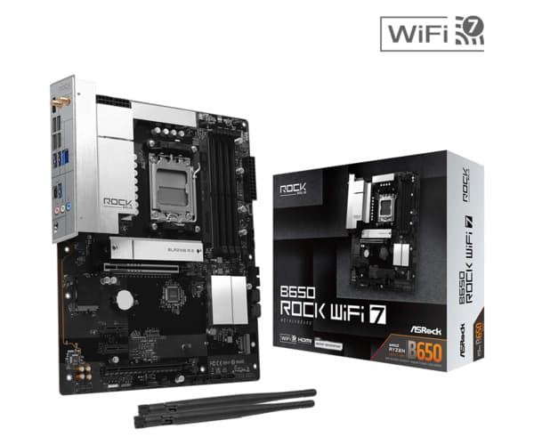 ASRock B650 Rock WiFi 7 AM5 ATX-emolevy