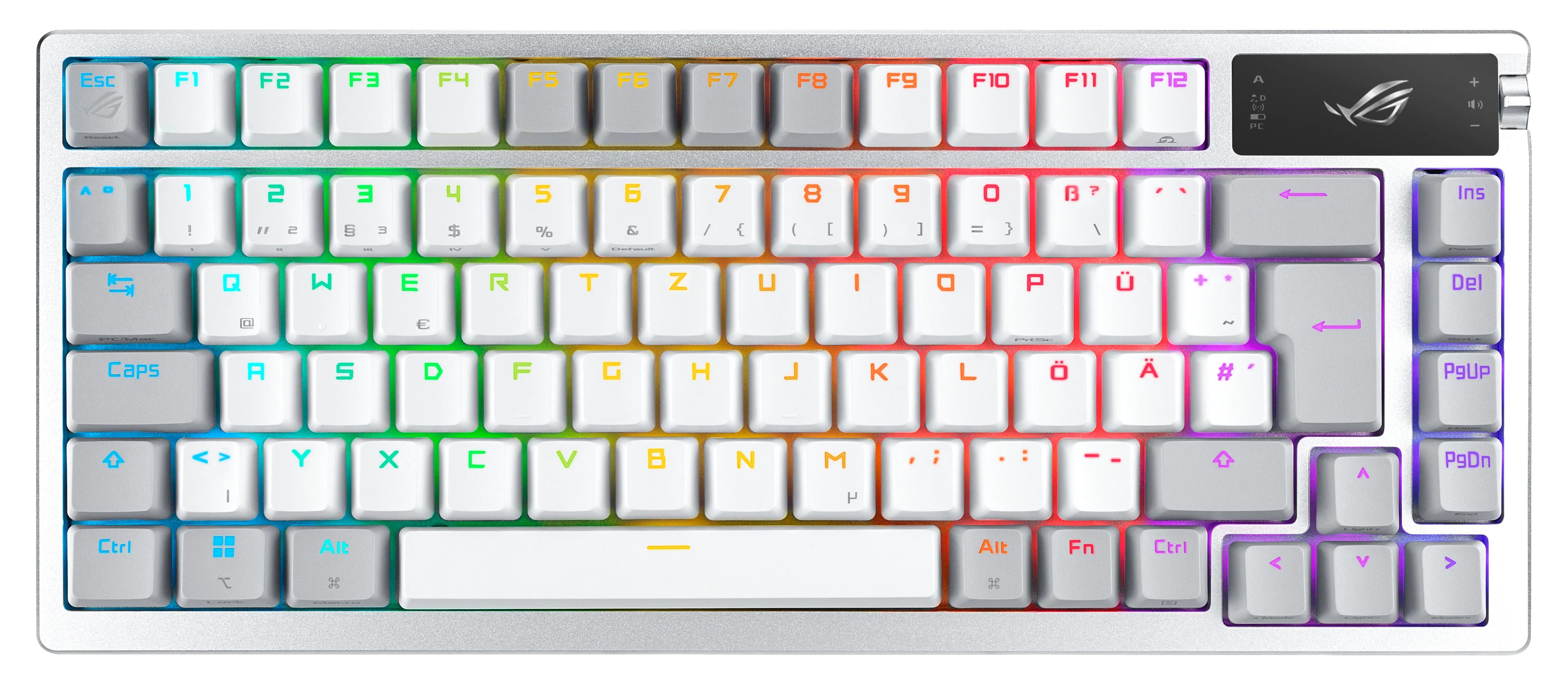 ASUS ROG Azoth 75% -langaton mekaaninen ergonominen pelinäppäimistö, NX Red, valkoinen