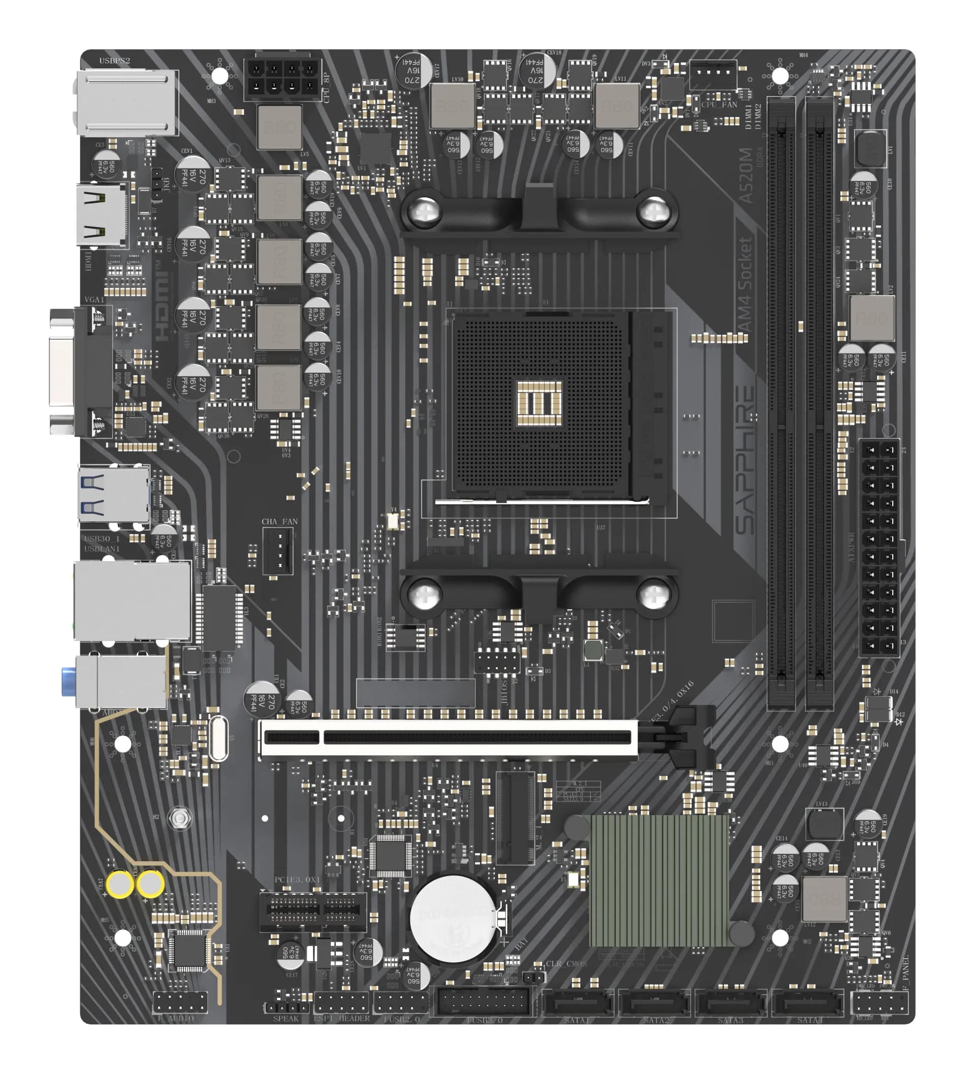 Sapphire A520M-E AM4 mATX -emolevy