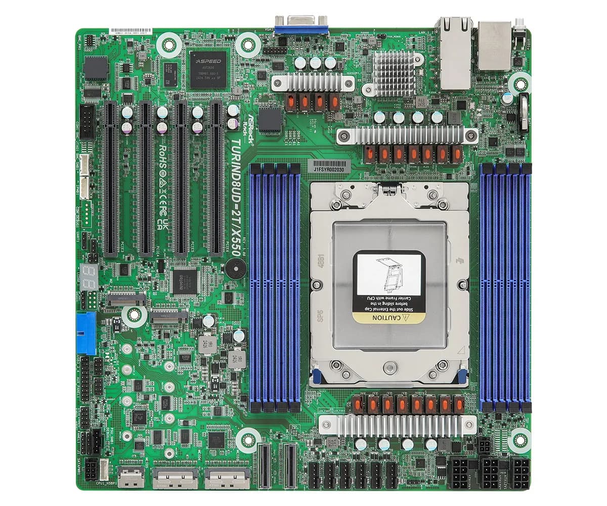 ASRock Rack TURIND8UD-2T/X550 SP5 10.4" x 10.5" -emolevy
