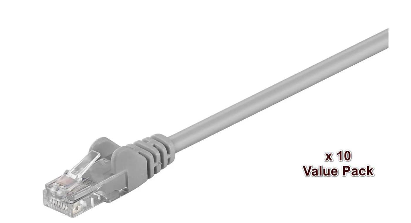 MicroConnect Cat5e UTP RJ45 10m -verkkokaapeli, harmaa