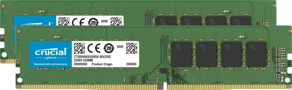 Crucial 32 Gt (2 x 16 Gt) DDR4 3200 MHz, CL22 -muisti, vihreä