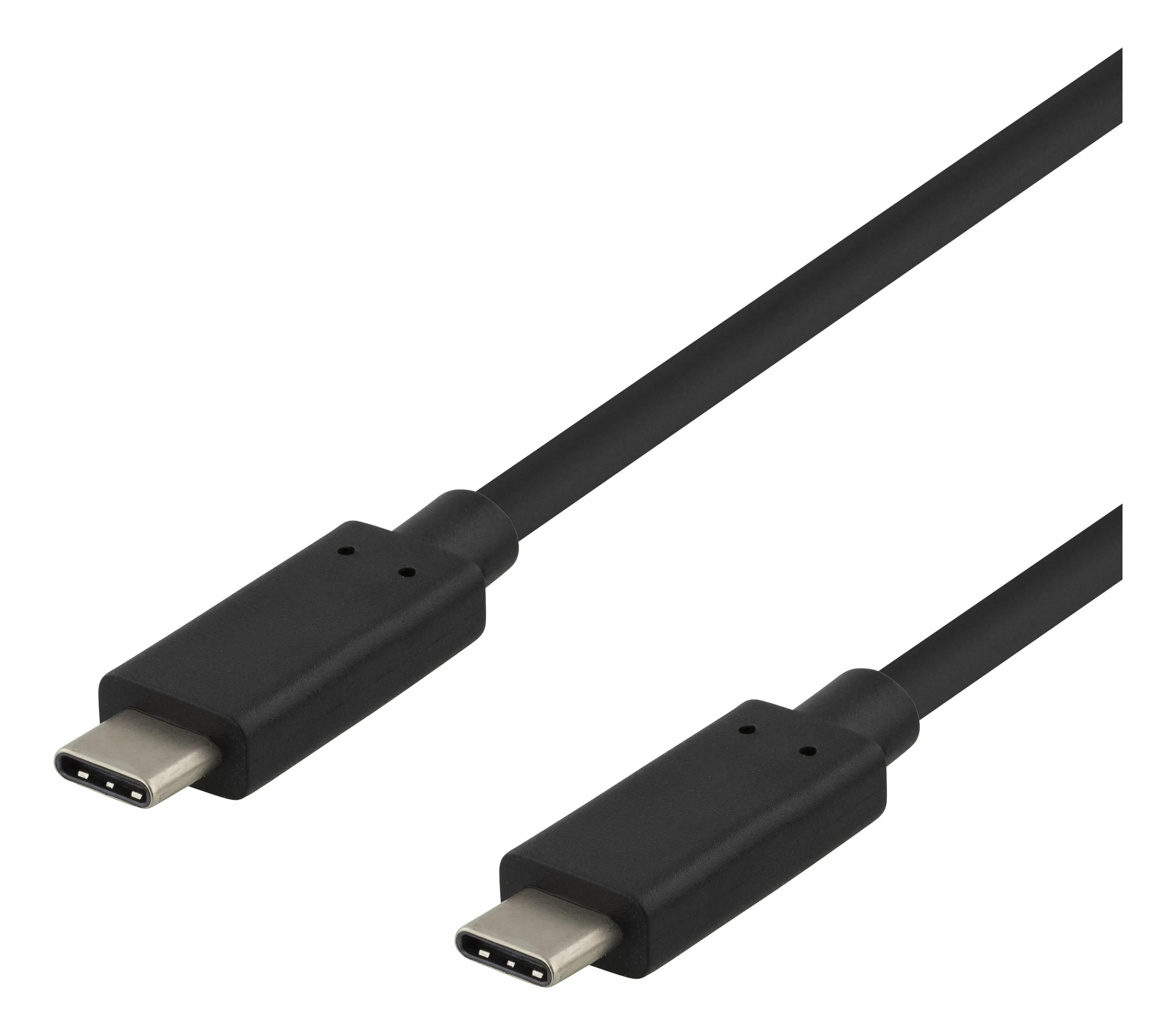Deltaco USB-C -kaapeli, 60 W, 0,25 m, musta