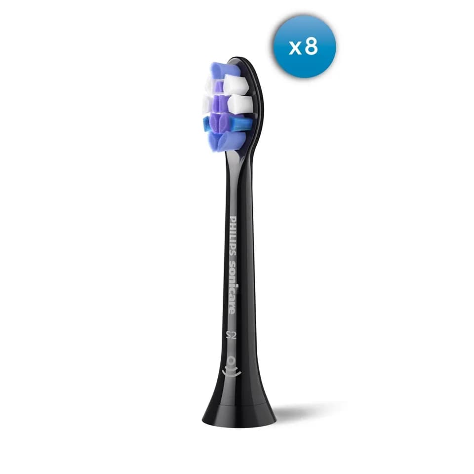 Philips Sonicare S2 Sensitive HX6058/88 vaihtoharjapäät, musta, 8 kappaletta