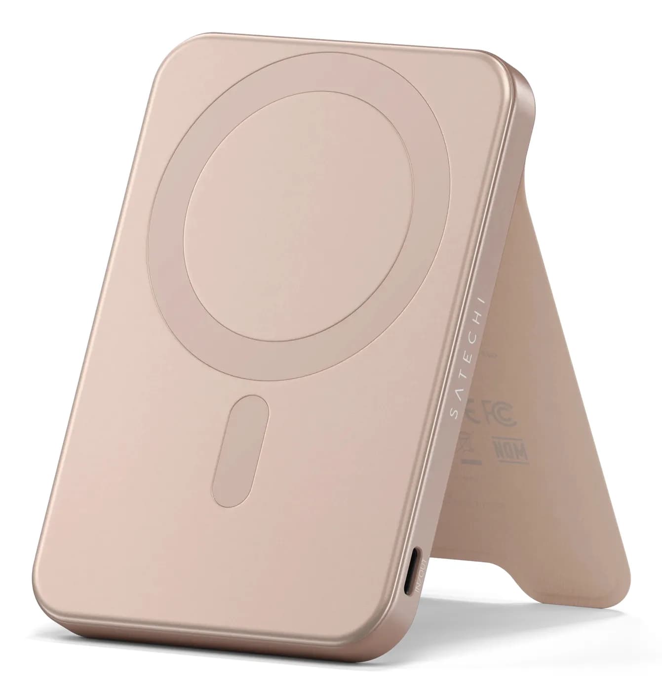 Satechi Qi2 5K magnetisk powerbank med stativ - Desert Rose