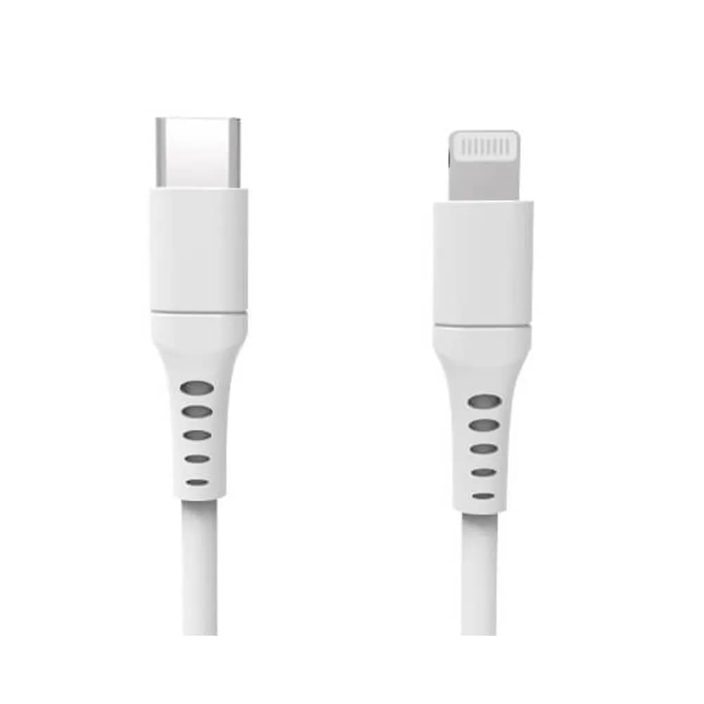 GEAR USB-C – Lightning -kaapeli, 3 m, valkoinen