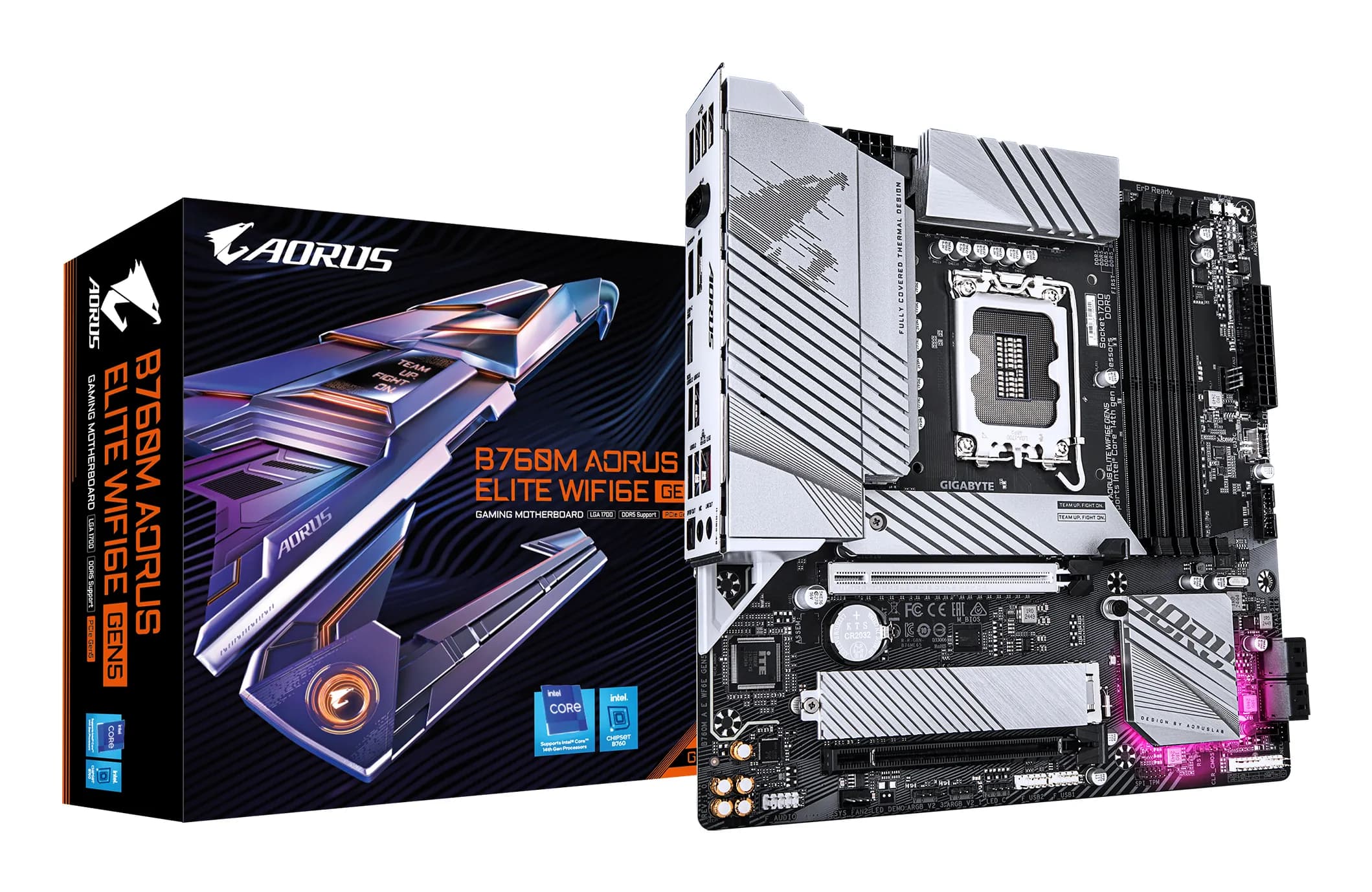 Gigabyte B760M AORUS ELITE WiFi 6E Gen 5 LGA1700 mATX -emolevy
