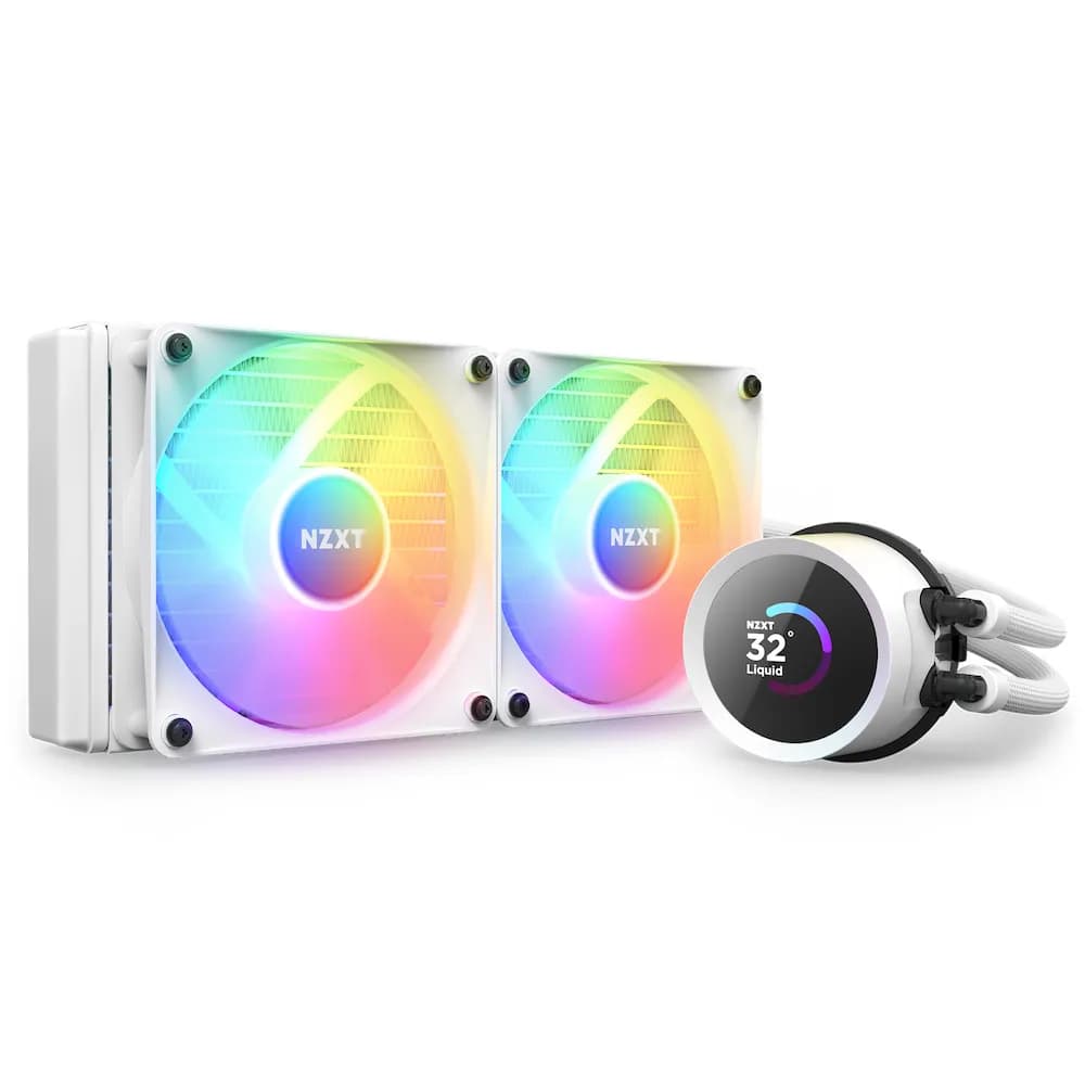 NZXT Kraken 240mm RGB -nestejäähdytin, valkoinen