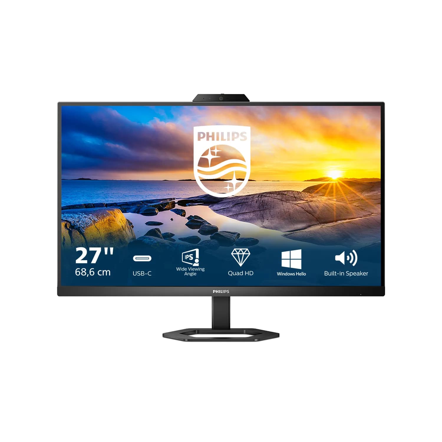 Philips 27E1N5600HE 27" QHD, IPS -näyttö, USB-C hub, webkamera