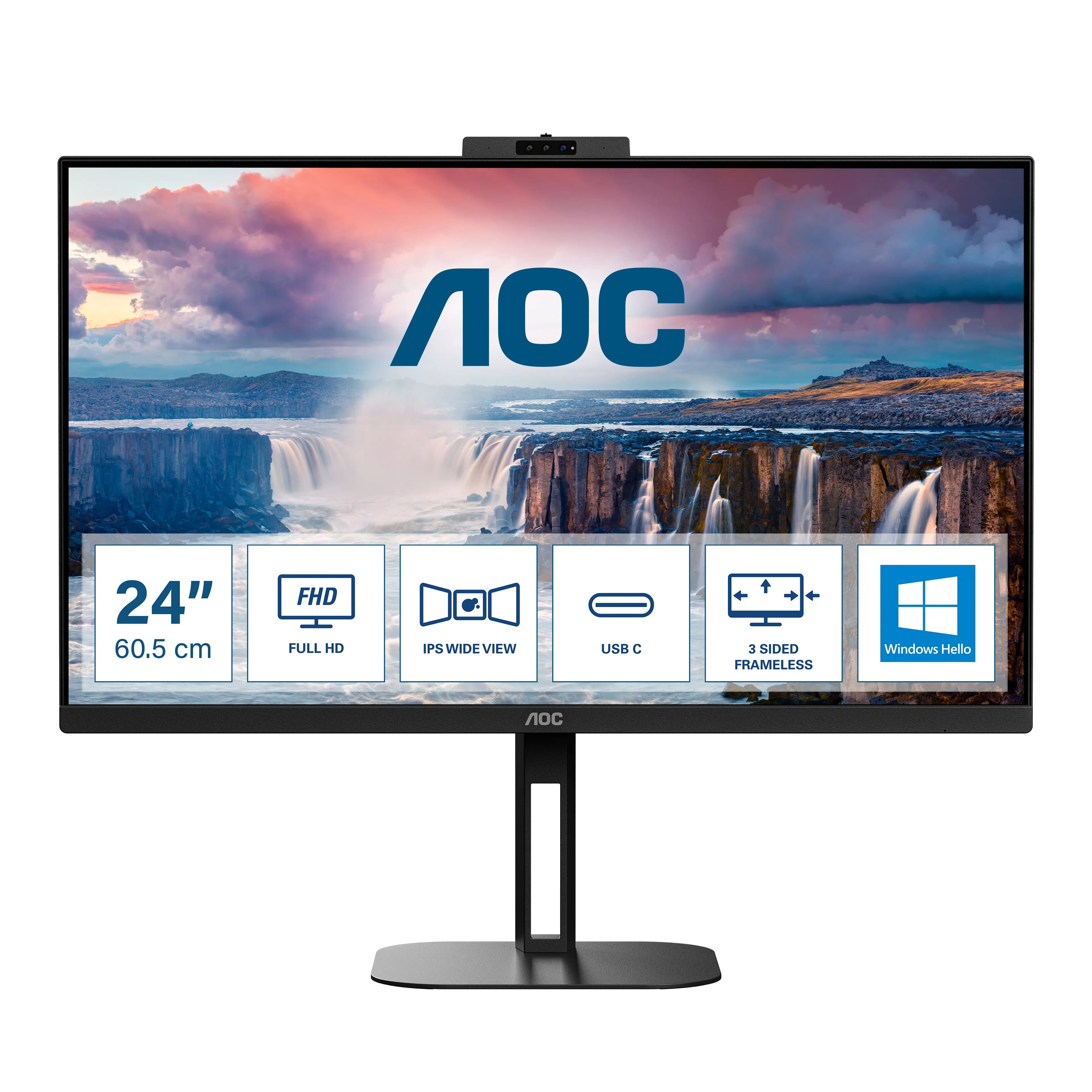 AOC 24V5CW/BK 24" Full HD, IPS -näyttö, USB-C hub