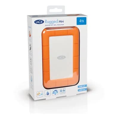 LaCie Rugged Mini 2 Tt 2.5" -kestävä ulkoinen HDD, oranssi, hopea