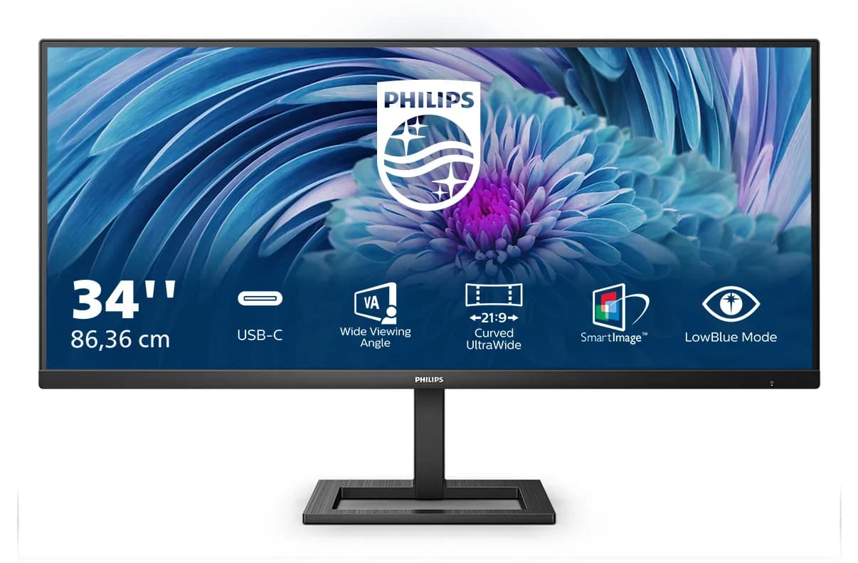 Philips 346E2LAE/00 34" UWQHD, VA -näyttö, USB-C hub