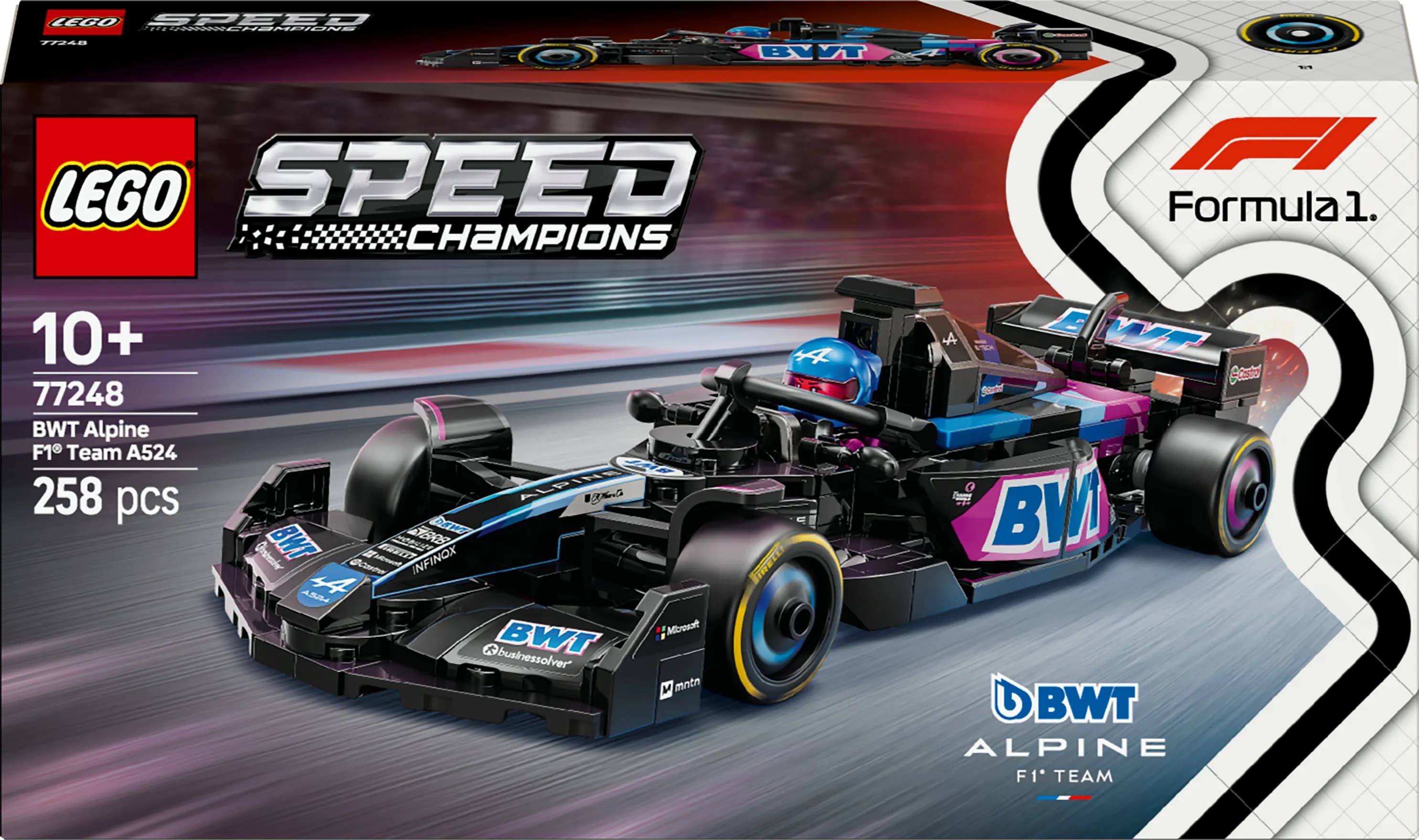 LEGO Speed Champions BWT Alpine F1 Team A524 kilpa-auto 77248