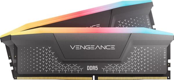 Corsair VENGEANCE RGB RS 32 Gt (2 x 16 Gt) DDR5 6000 MHz, CL36 -muisti, harmaa (XMP & EXPO)