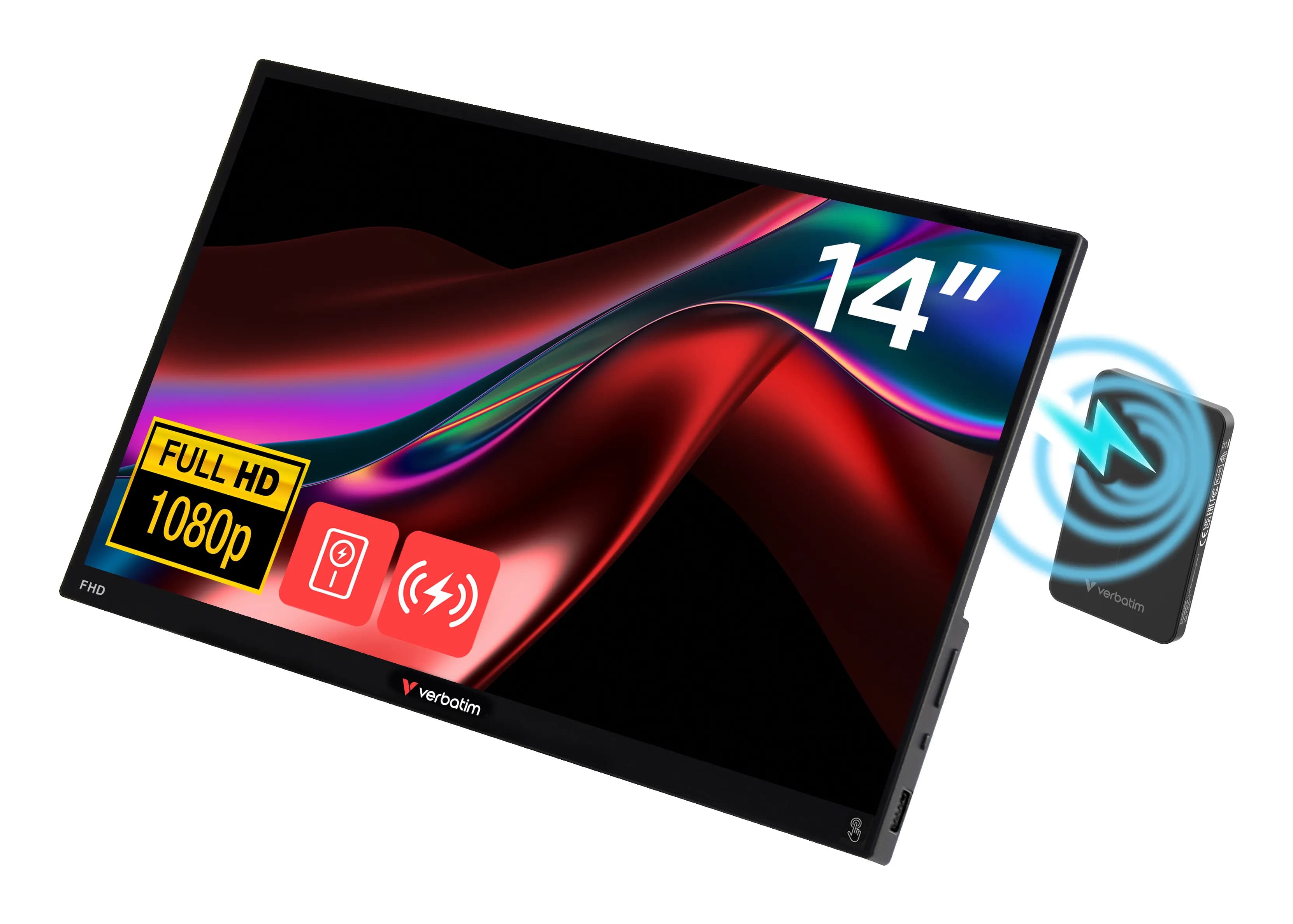Verbatim 32088 14" Full HD, IPS, kosketusnäyttö -kannettava näyttö, USB-C hub