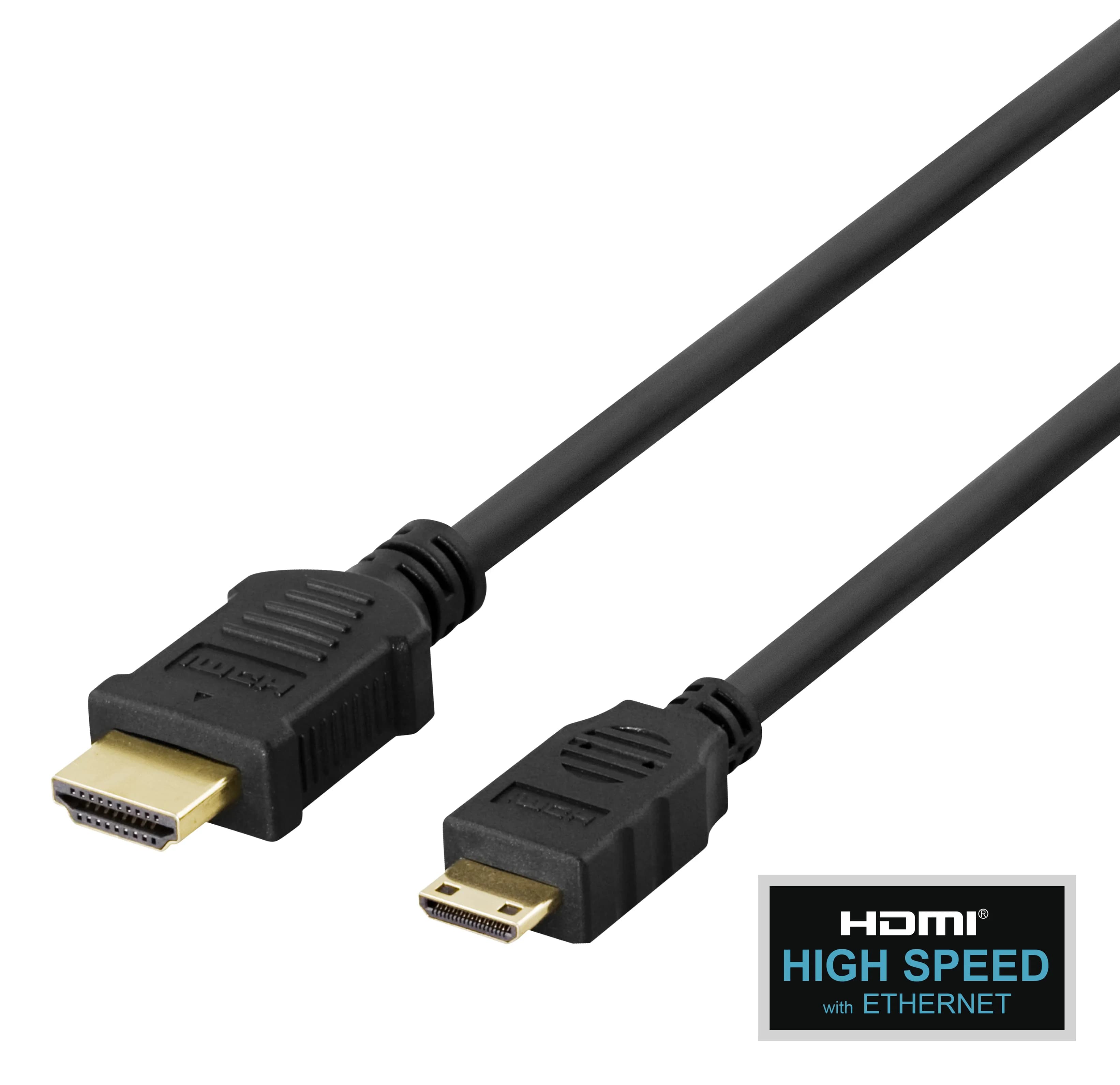 Deltaco HDMI – Mini HDMI -kaapeli, 4K, jossa Ethernet, 2 m, musta
