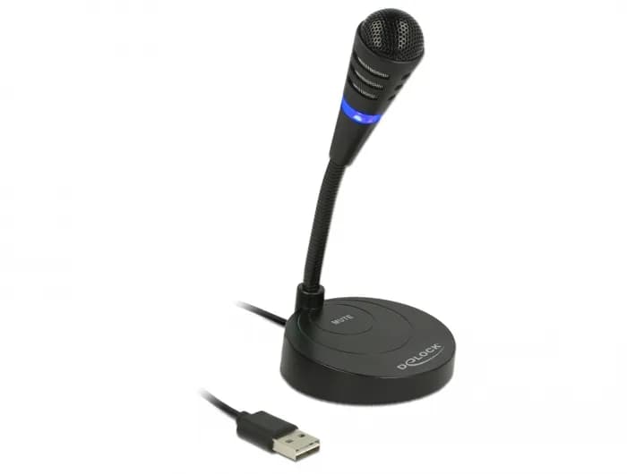 DeLOCK 65868, USB, kondensaattori -mikrofoni, musta