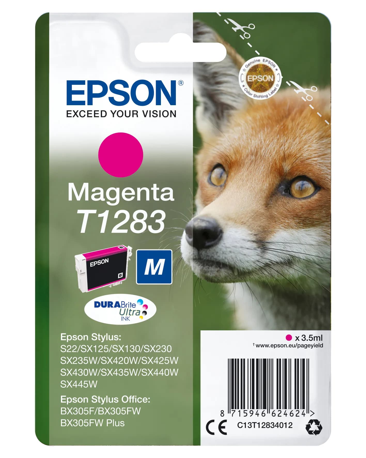 Epson T1283-mustekasetti, 3.5 ml, magenta