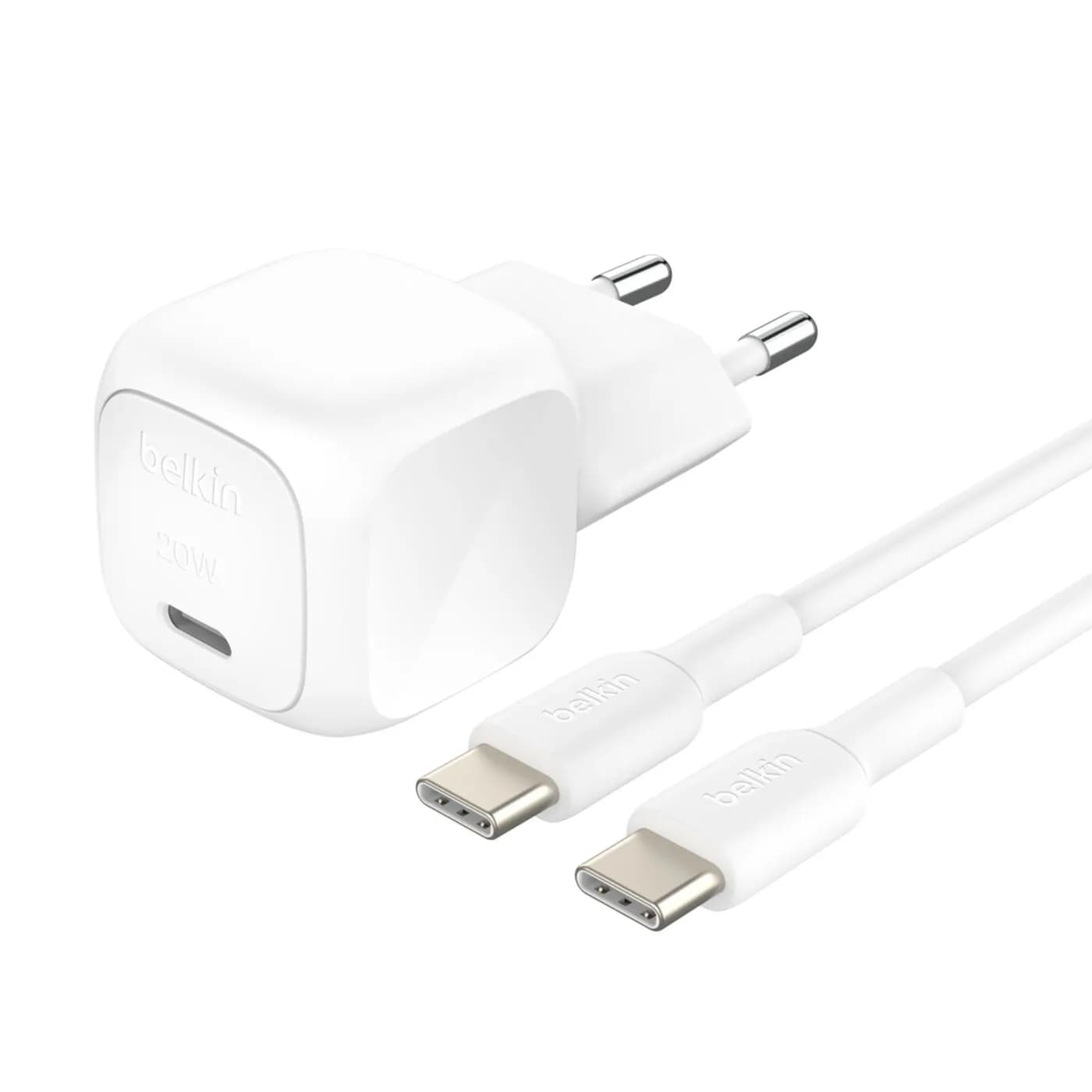 Belkin Boost Charge USB-C 20W PD PPS -laturi, Valkoinen, 1m USB-C
