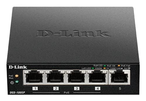 D-Link 5-Port Desktop Gigabit PoE+ Switch