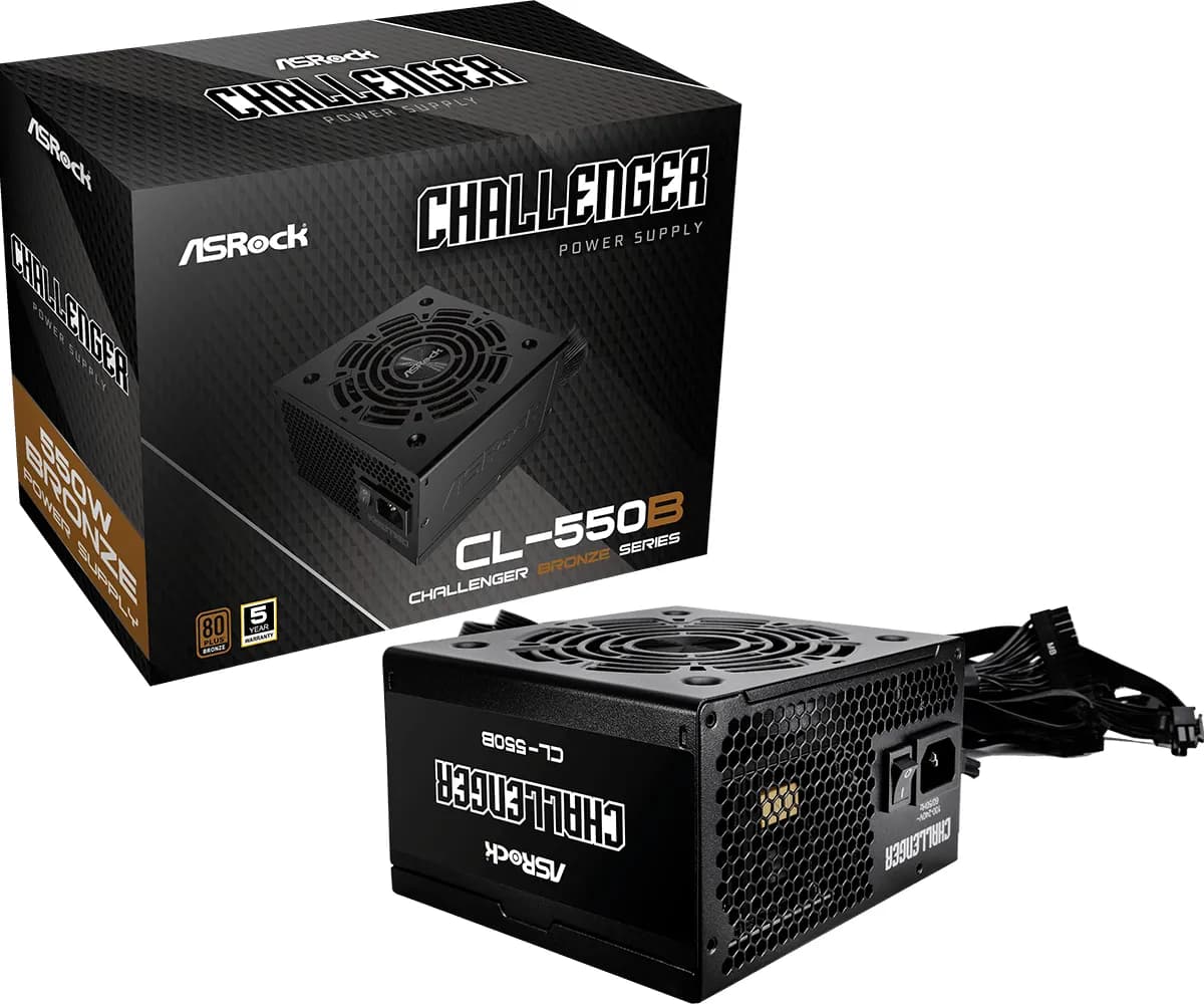 ASRock Challenger CL-550B 550W -virtalähde, 80 Plus Bronze