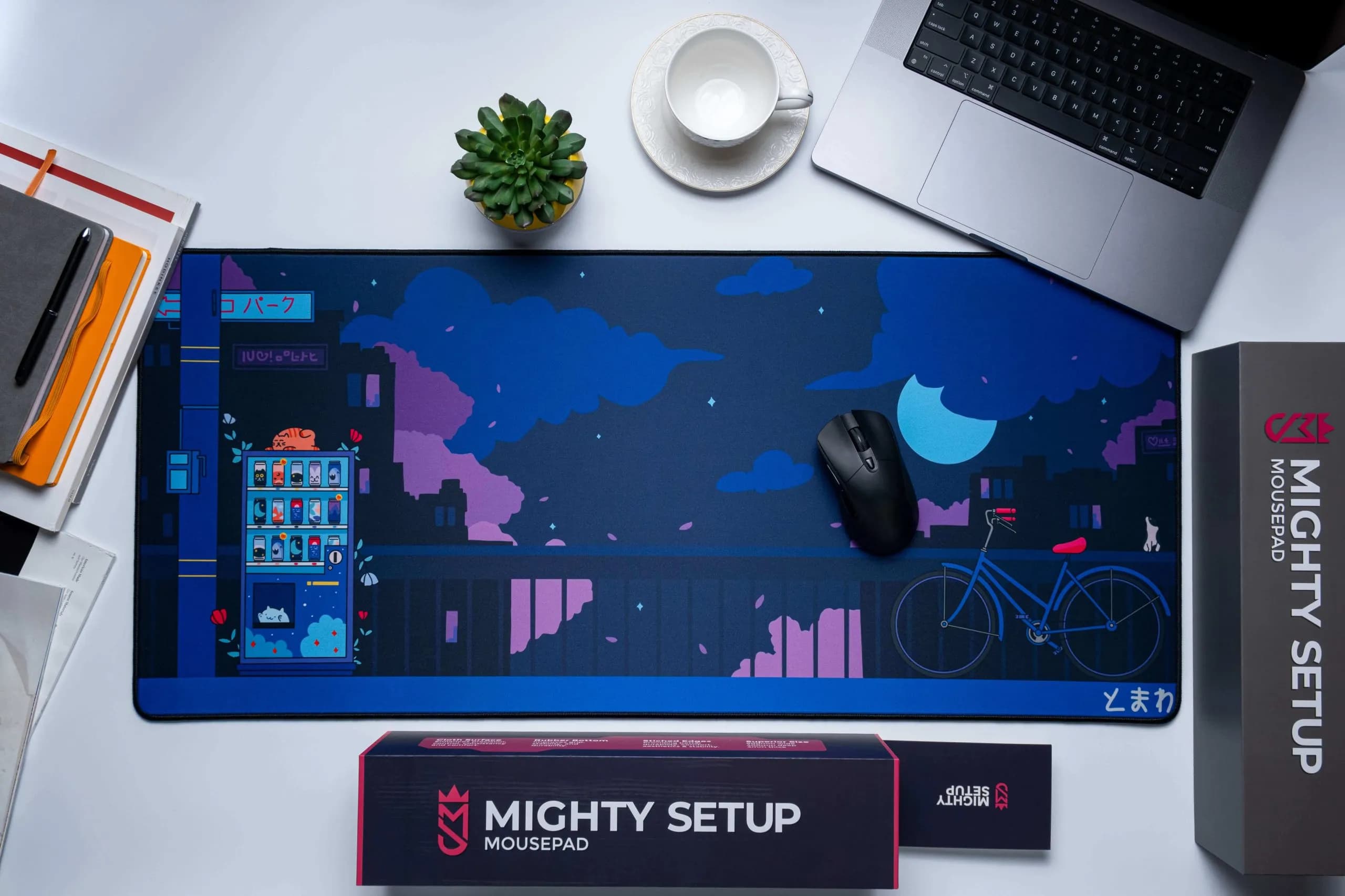Midnight Cravings -pelihiirimatto, 900x400 mm, tummansininen ja violetti