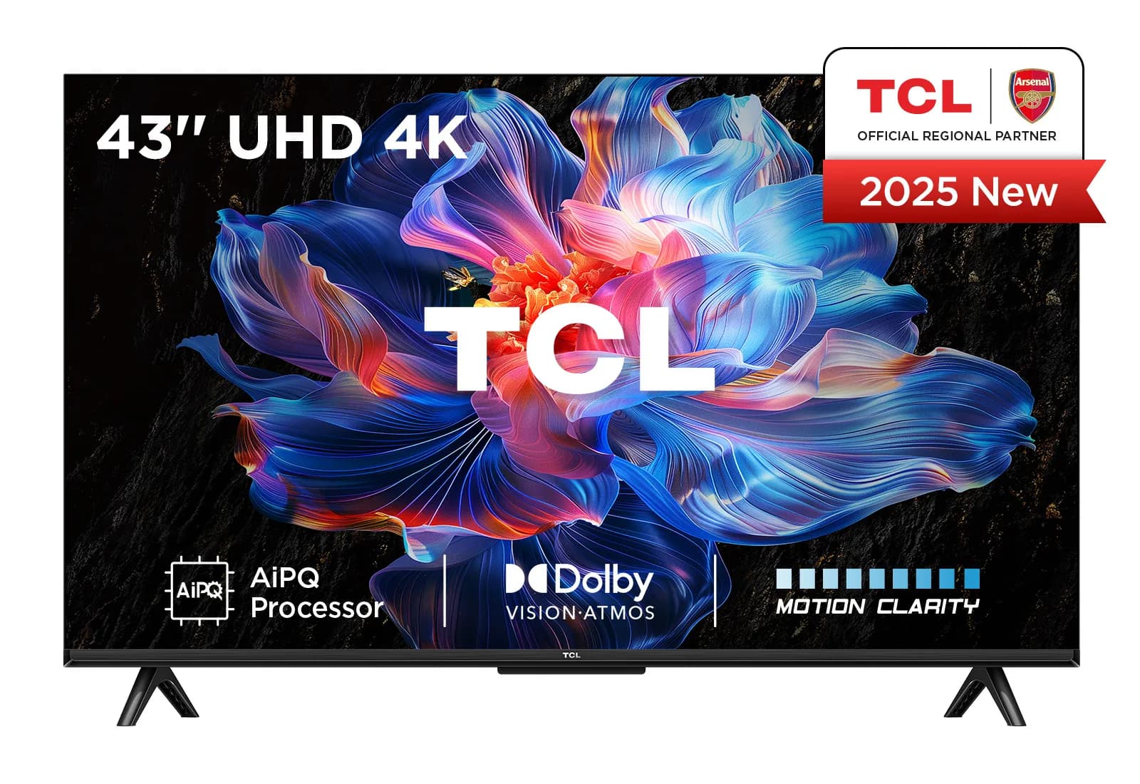 TCL 43V6C 43" 4K DLED Google TV, 60 Hz, HDR10+, metallic