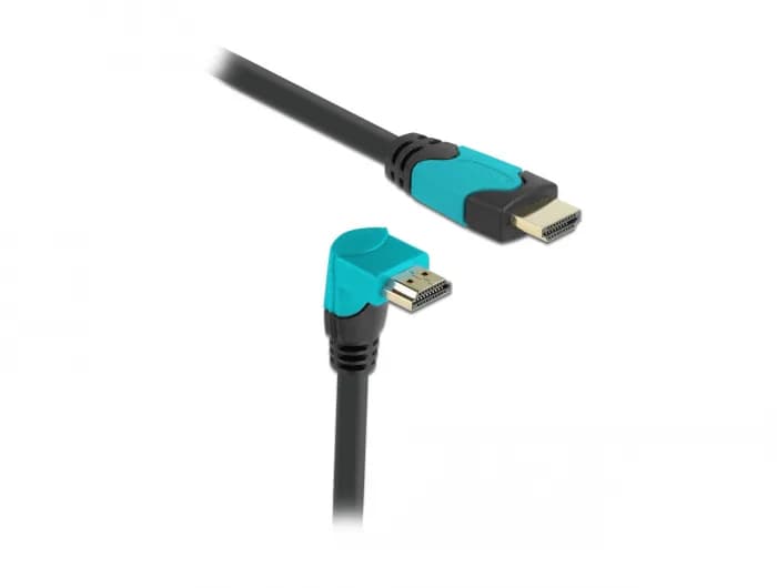 DeLOCK Angled HDMI 2.1 -kaapeli jossa Ethernet, 8K, 1 m, musta