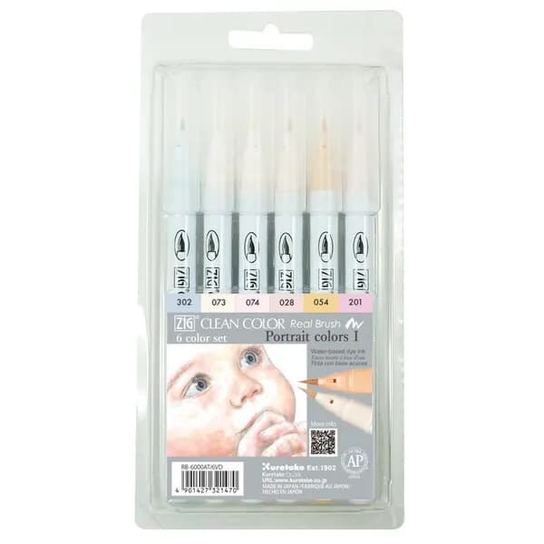 ZIG Clean Color Real Brush 6-set Portrait colors
