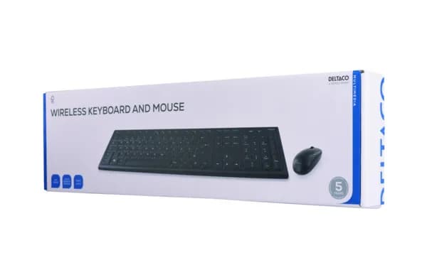 DELTACO TB-114 -langaton näppäimistö ja hiiri, musta