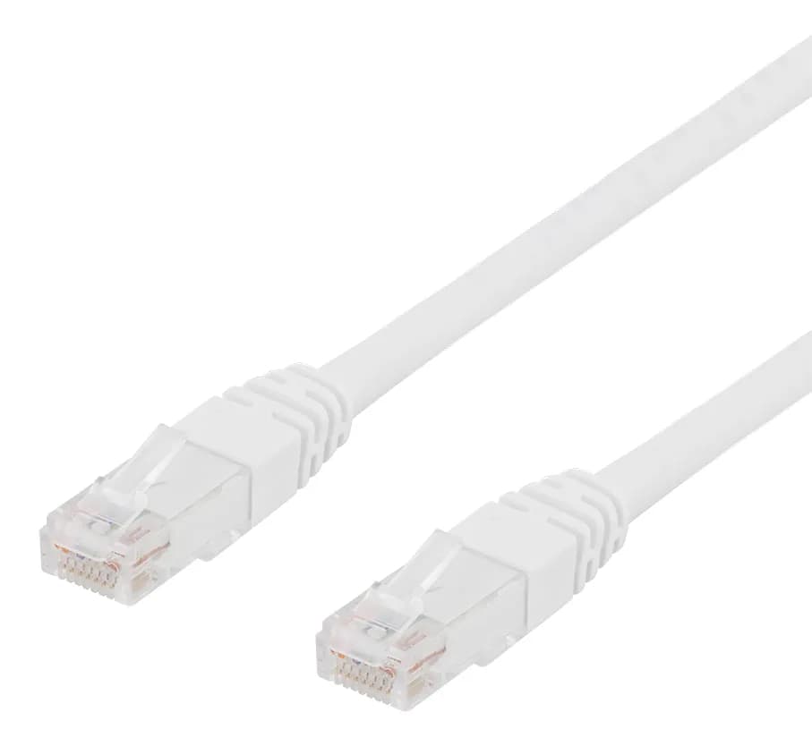 Deltaco Cat6 U/UTP RJ45 5m -verkkokaapeli, valkoinen