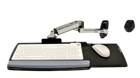 Ergotron LX, väggfäste med arm för tangentbord och mus, 3 leder, si