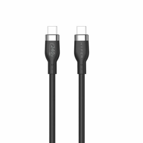 Targus HyperJuice silikoninen USB-C -kaapeli, 240 W, 2 m, musta