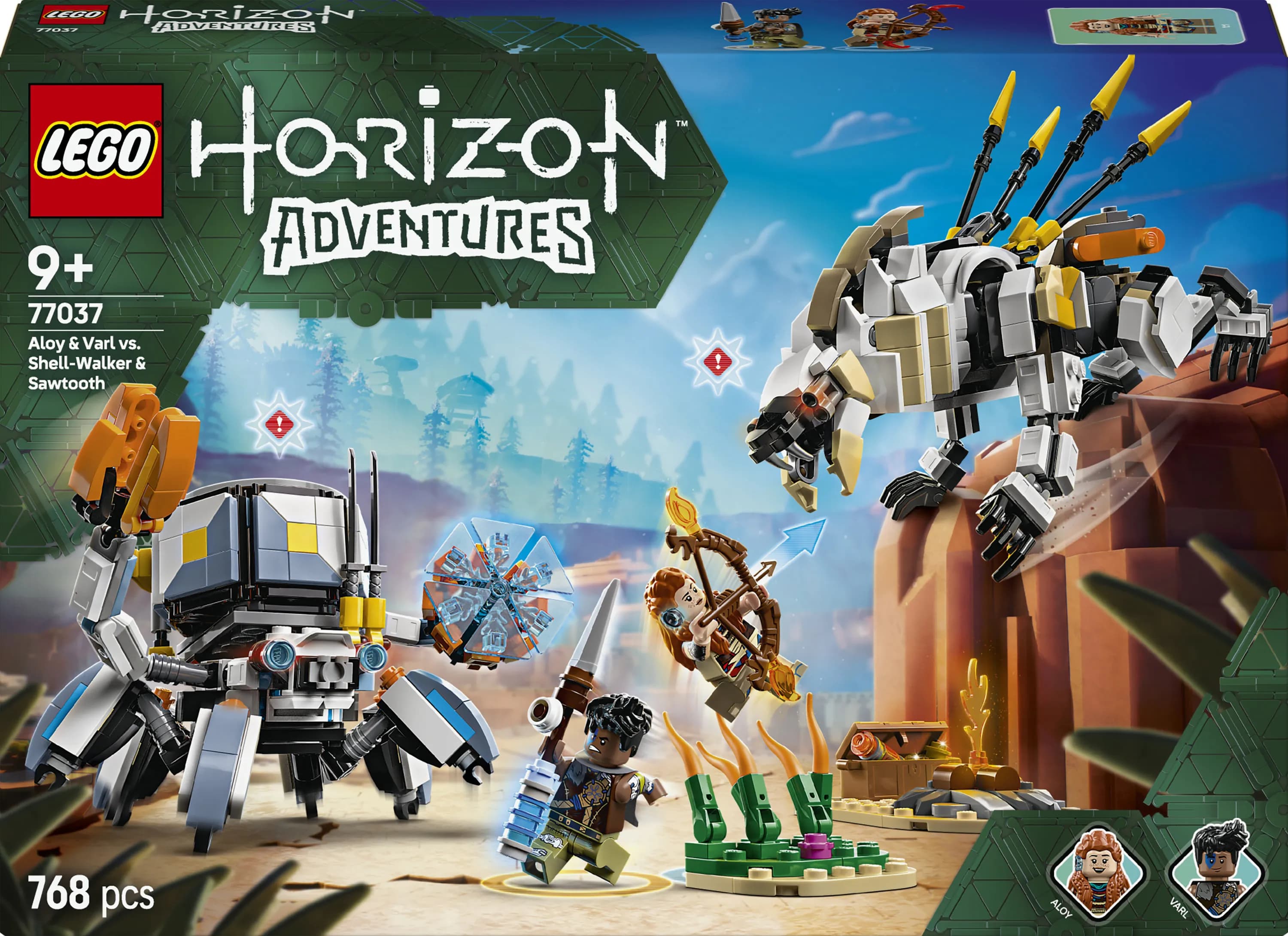 LEGO Horizon Adventures Aloy ja Varl vastaan Kilpikipittäjä ja Sahahammas 77037