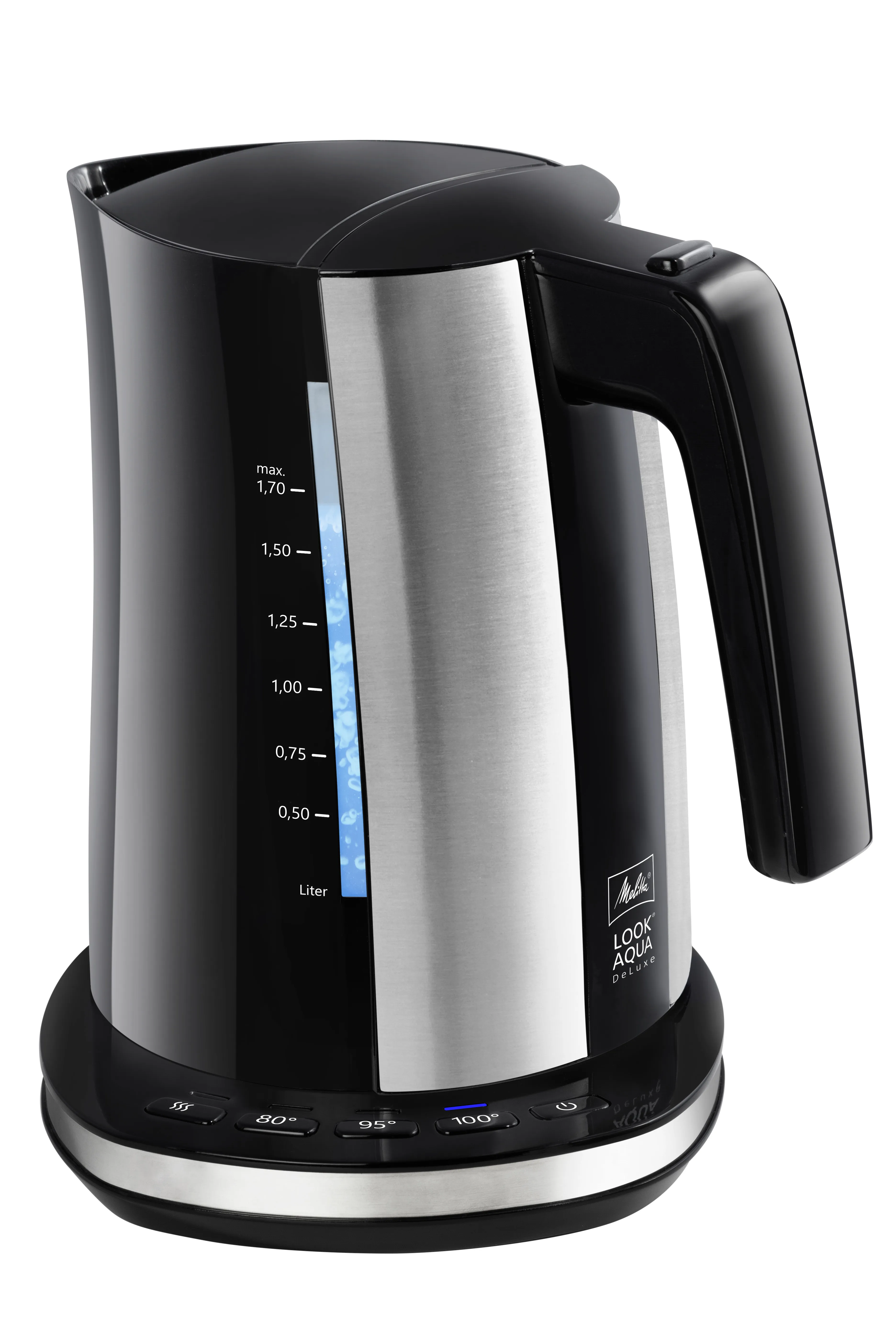 Melitta Aqua 2.0 Deluxe -vedenkeitin, 1,7 l, 2400 W, Deluxe Black