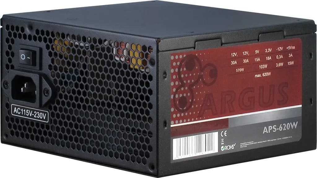 Inter-Tech Argus APS-620W 620W -virtalähde, 80 Plus Bronze