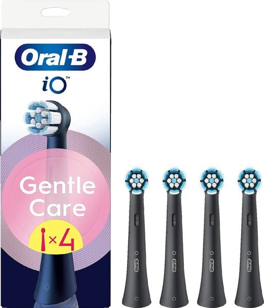 Oral-B iO Gentle Care 4 kpl -vaihtoharjaspäät, Musta