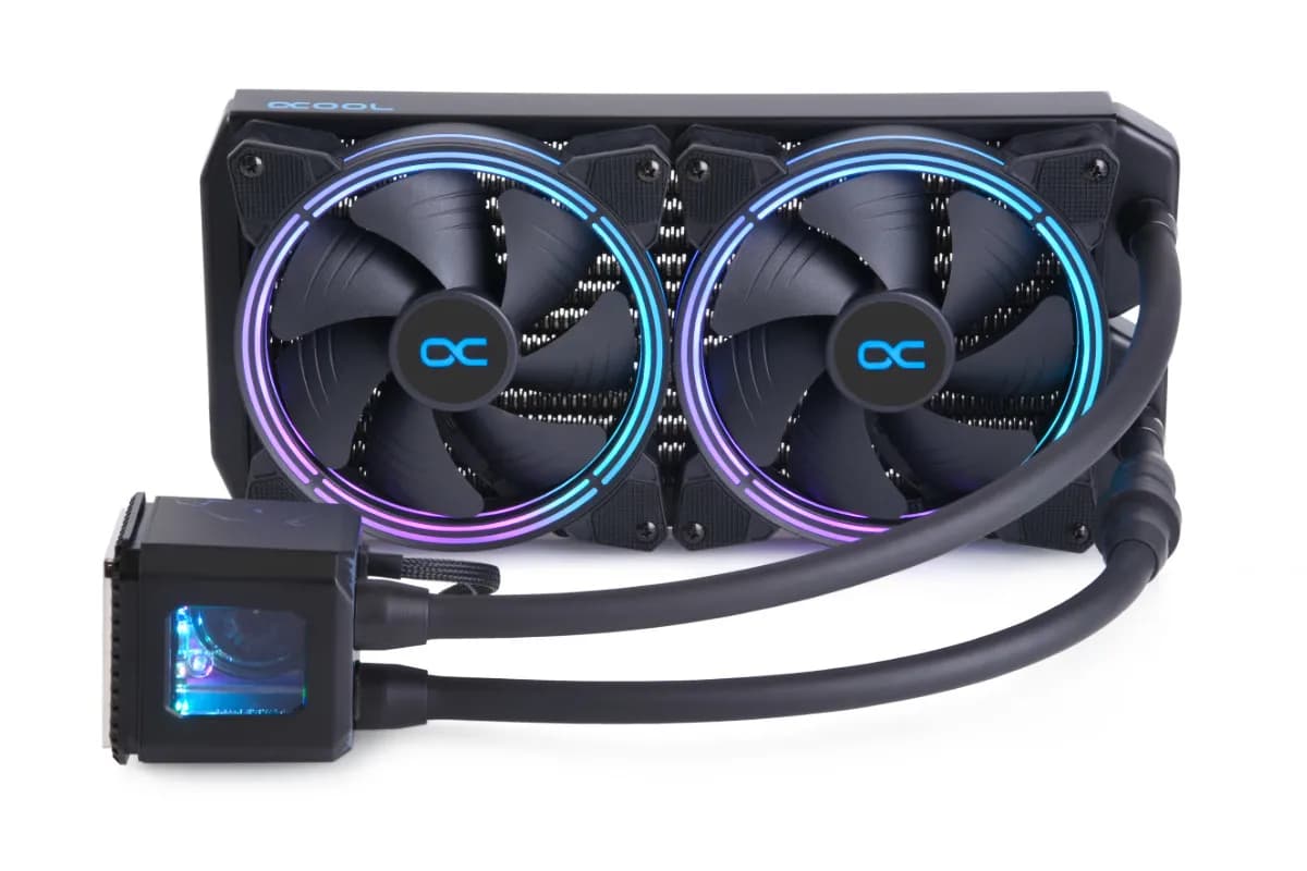 Alphacool Eisbaer Aurora 280mm ARGB -nestejäähdytin, musta